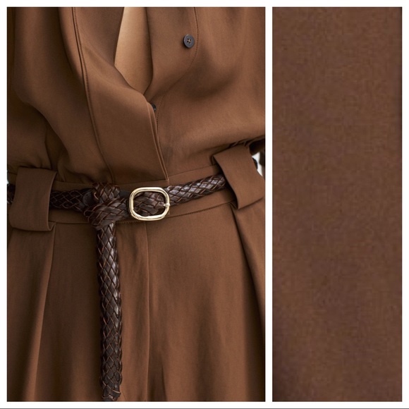 NWT. Massimo Dutti Brown Jumpsuit. Size 10. - Picture 8 of 12